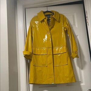 Modcloth Glossy Yellow Trench Coat